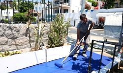 Bodrum sokakları mavi ve beyaza boyanıyor