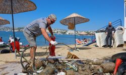 Gümbet'te deniz dibi temizliği