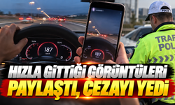 Hızla gittiği görüntüleri paylaştı cezayı yedi