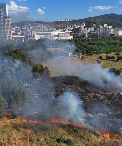 İzmir Yeşildere Yolunda Yangın