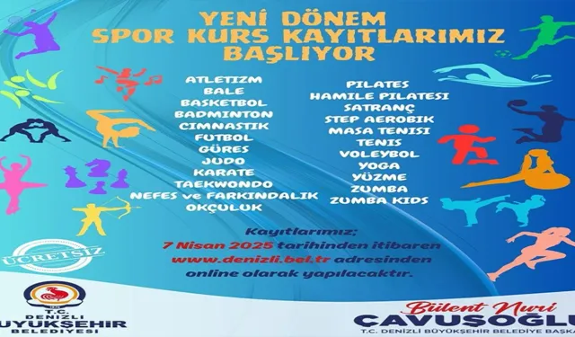 Denizli'de ücretsiz spor kurs kayıtları başlıyor