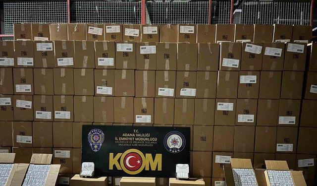 Adana’da 6 milyon 500 bin makaron ele geçirildi