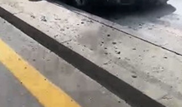 Başkentte araç yangını: Aracın motoru alev aldı