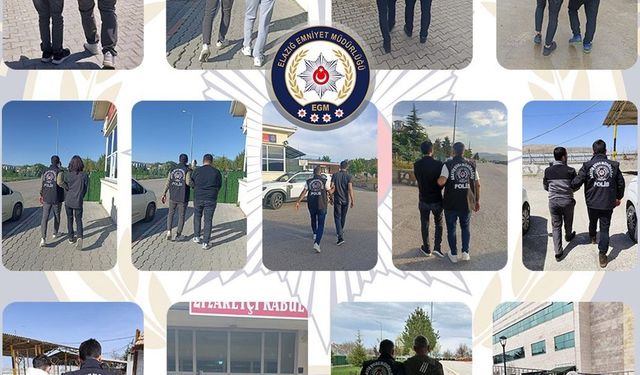 Elazığ’da kesinleşmiş hapis cezası bulunan 95 şahıs yakalandı