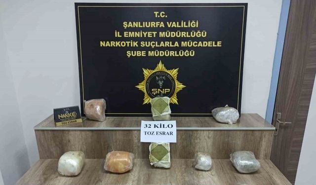 Siverek’te 32 kilo esrar ele geçirildi