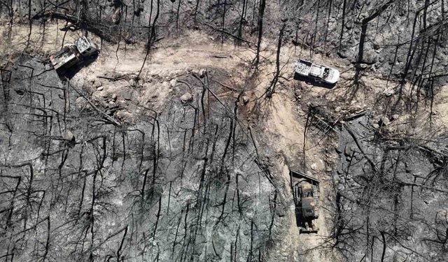 Yangında 10 görevlinin şehit olduğu alandaki araçlar çekiliyor