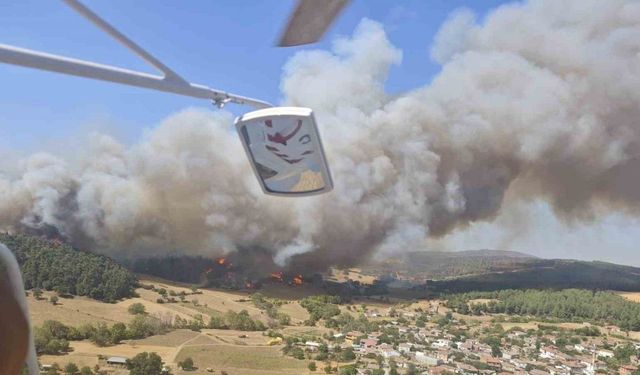 Gelibolu’daki yangınına havadan ve karadan müdahale