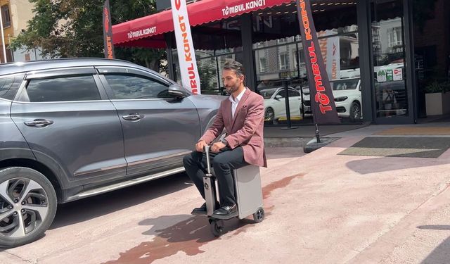 Başkentte scooter valizle paket servisi