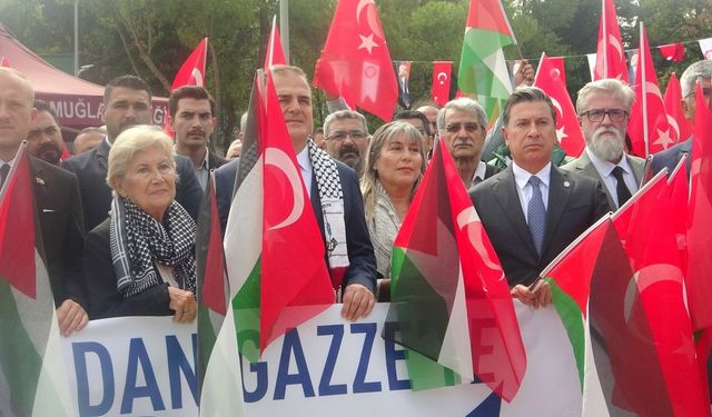 Muğla’da Gazze için Sumud Filosu'na destek mitingi