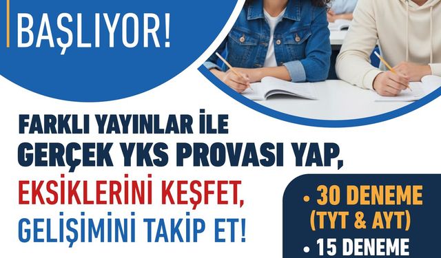 Denizli Büyükşehir'in YKS Deneme Kulübü başlıyor