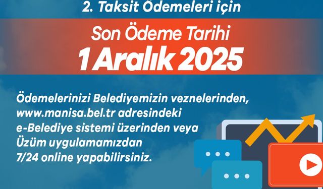 Manisa'da İlan ve Reklam Vergisi ödeme günü duyuruldu