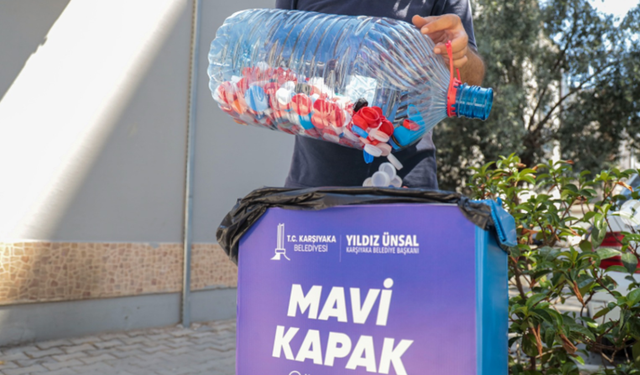 Karşıyaka Belediyesi mavi kapakları umuda çeviriyor