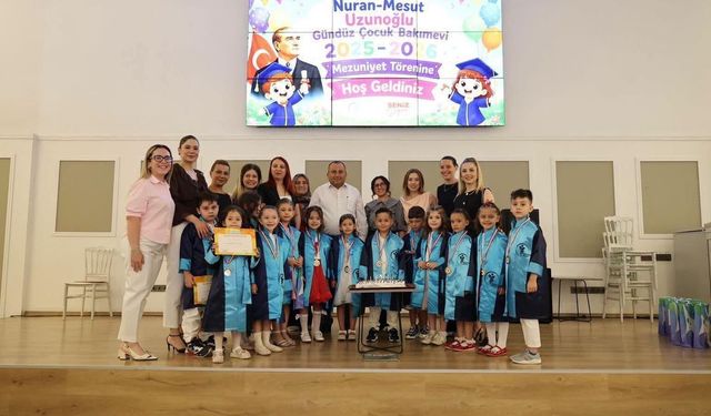 Merkezefendi'de miniklerin mezuniyet heyecanı