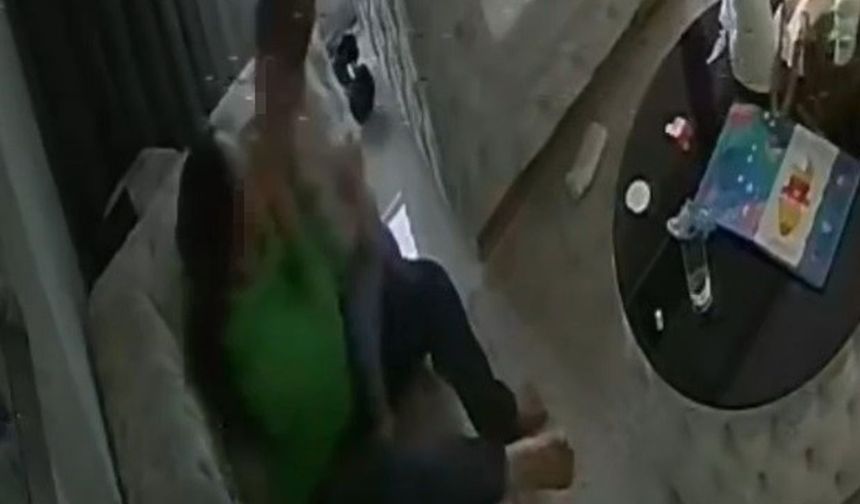 Çocuğuna şiddet uygulayan anne kamerada