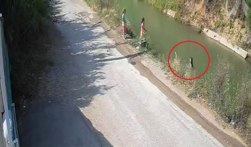 Küçük çocuğun sulama kanalına düşüp hayatını kaybettiği olay anının görüntüleri ortaya çıktı