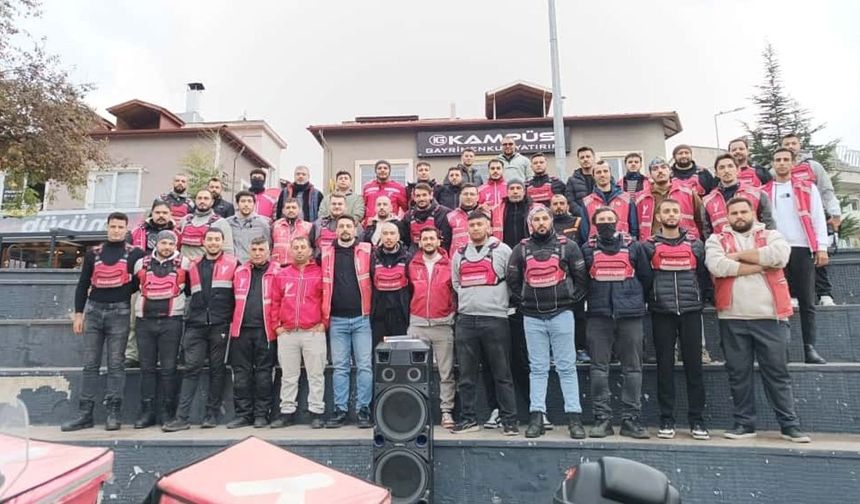 Yemeksepeti kuryeleri Denizli'de eylem yaptı