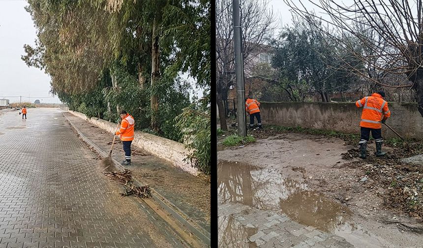 Efeler Belediyesi yağışa rağmen sahada