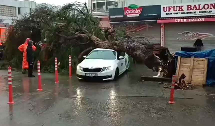 İzmir'de sağanak ve fırtına hayatı felç etti
