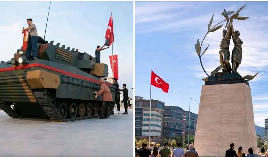 Ucube Tank gitti Demokrasi Anıtı geldi
