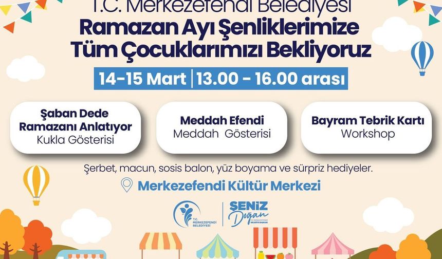 Merkezefendi'de çocukar için Ramazan şenliği düzenlenecek