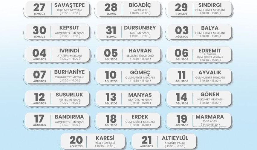 Can Dost Temmuz-Ağustos Takvimi belli oldu