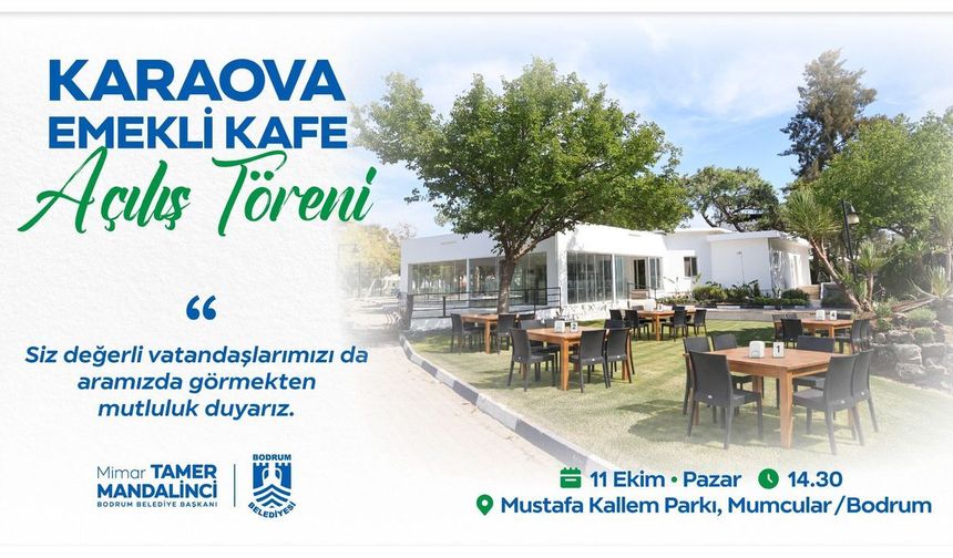 'Karaova Emekli Kafe' bu pazar hizmete açılıyor