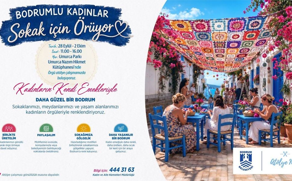 'Bodrumlu Kadınlar Sokak için Örüyor' atölye çalışması