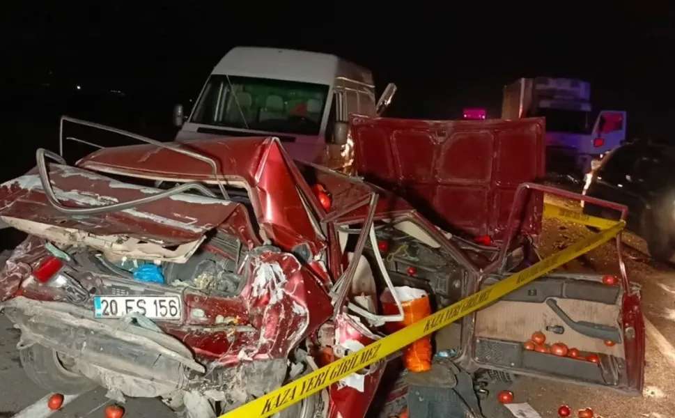 Denizli'de feci kaza