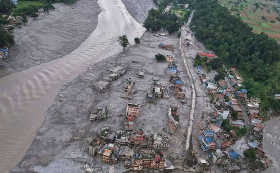 Nepal'de sel felaketi: Yıkım havadan görüntülendi