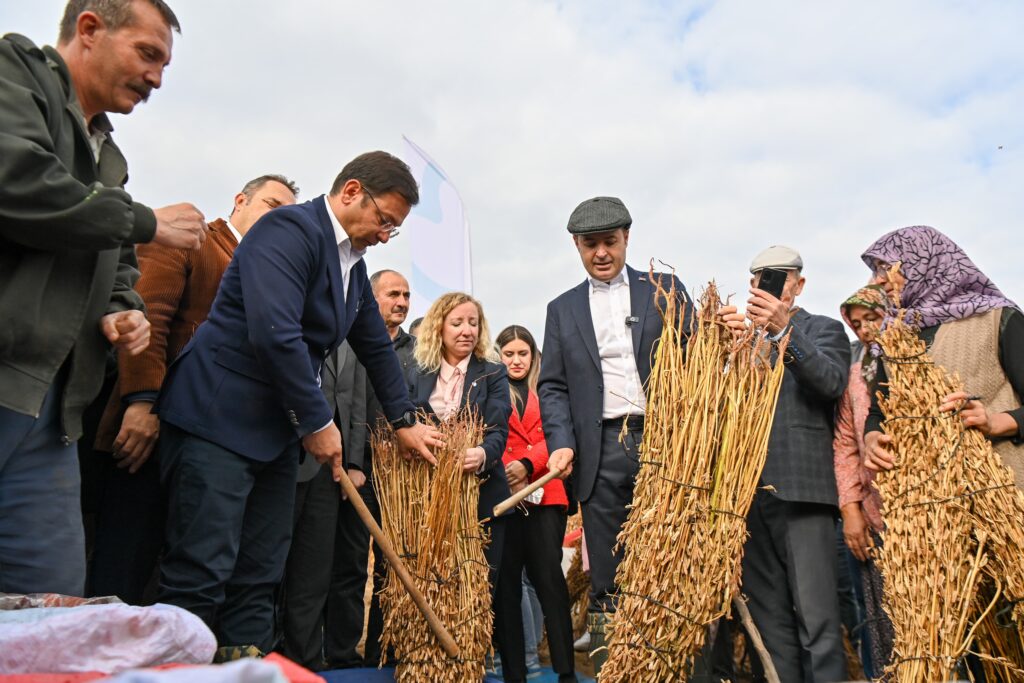Balıkesir Büyükşehir Belediyesi, üretimin desteklenmesi ve ürünlerin katma değerinin korunması için Gömeç Bamyasının ardından Sındırgı’da da susam alımı için düğmeye bastı.