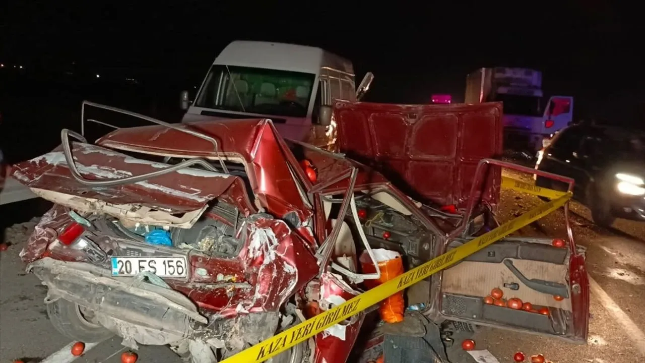 Denizli'de feci kaza